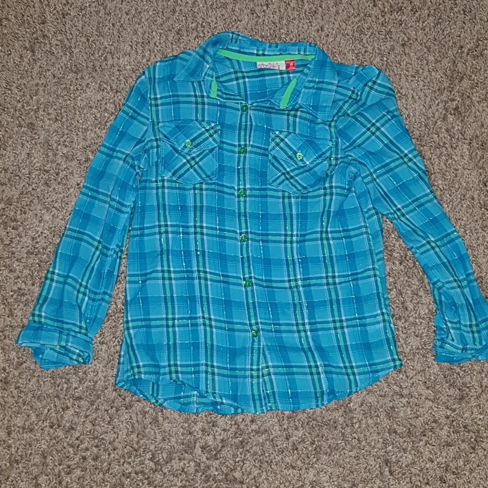 Girls blue/green flannel